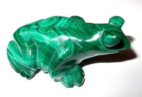 green malachite frog in the form of a good luck charm